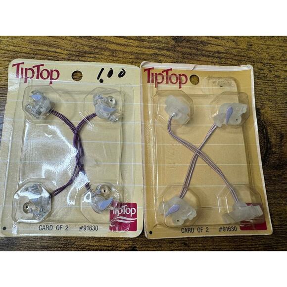 NOS Tip-Top Ponytail Holders Twin Knocker Ball Style Bead Bird Hair Ties - Picture 1 of 2